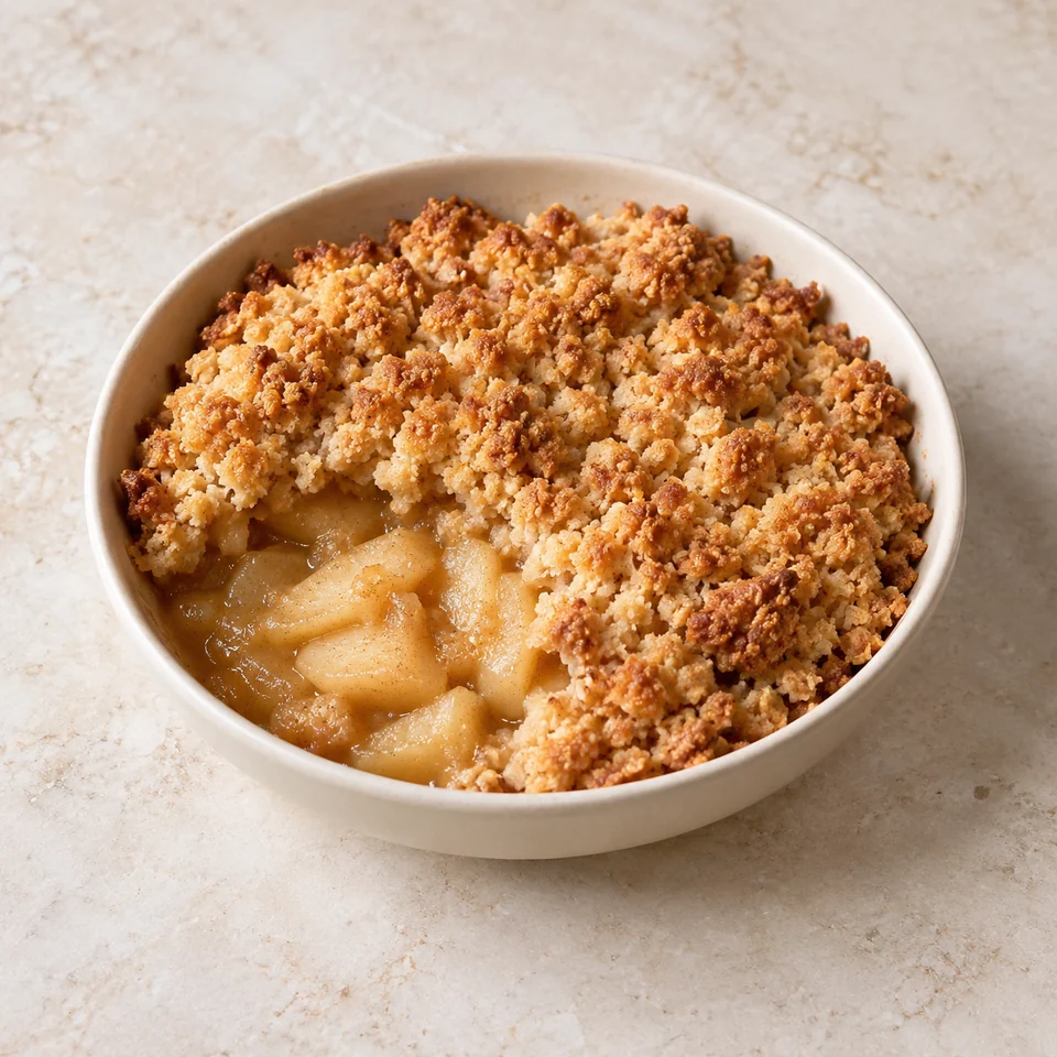 Crumble, apple, homemade — ai-generated illustration
