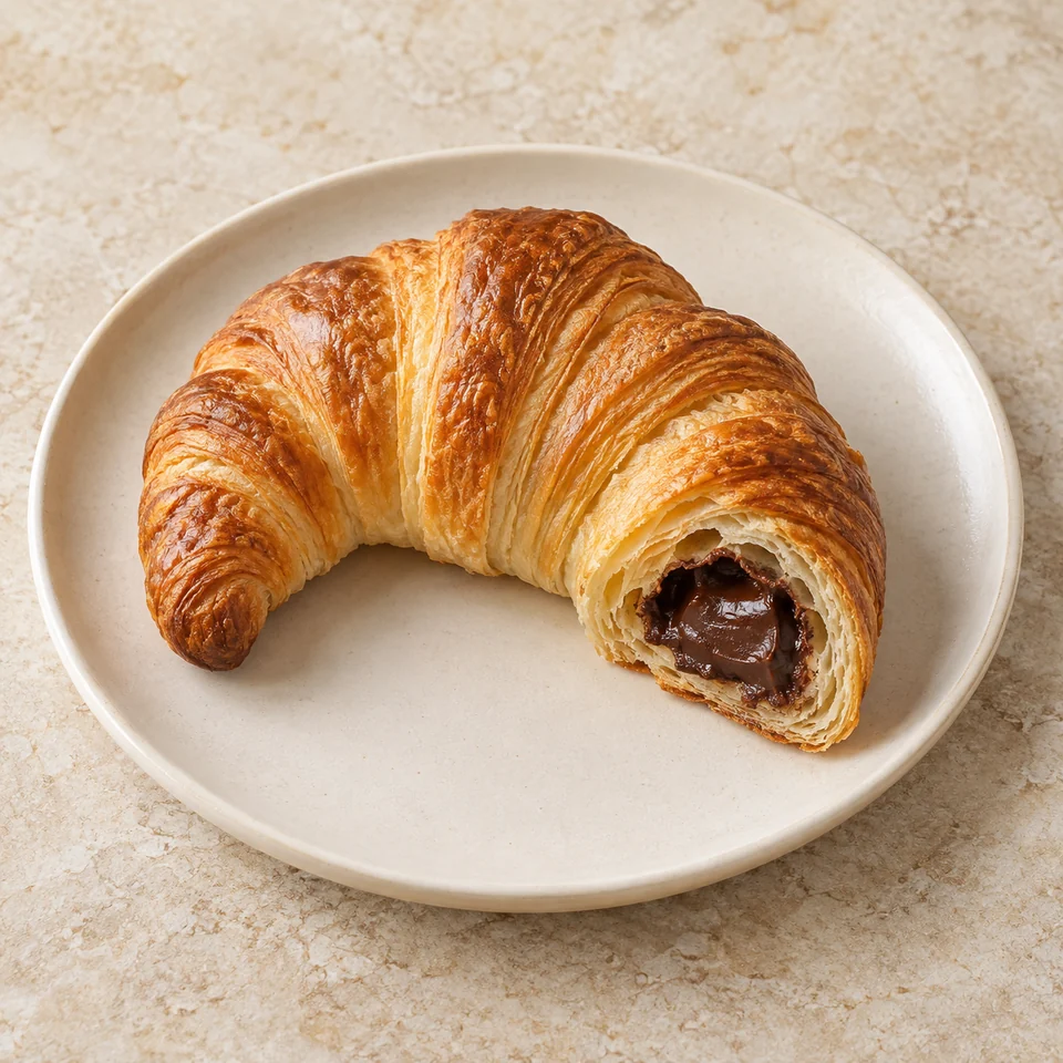 Croissant, chocolate filled — ai-generated illustration
