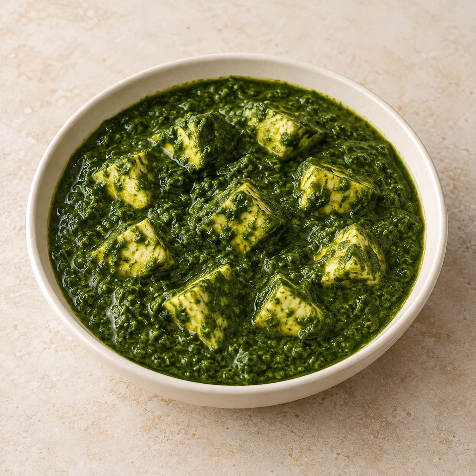 Curry, spinach (palak paneer) — ai-generated illustration