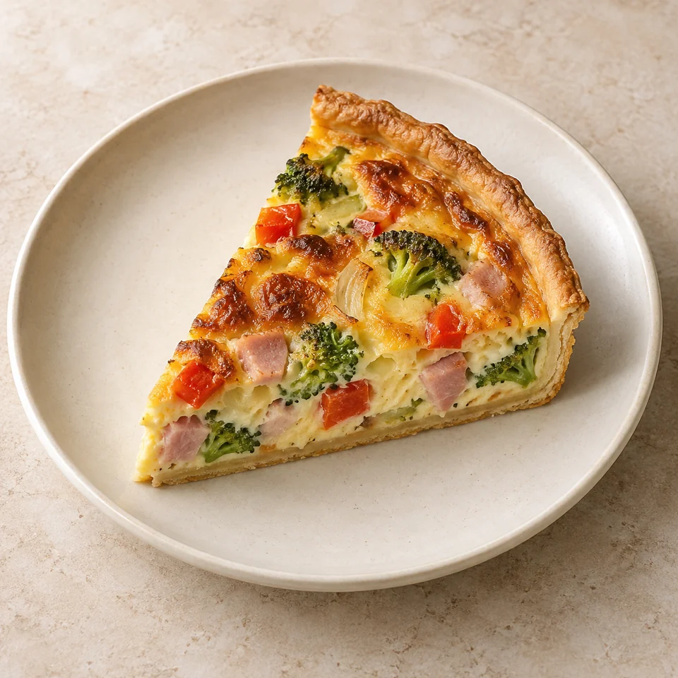 Quiche, meat & vegetable — ai-generated illustration