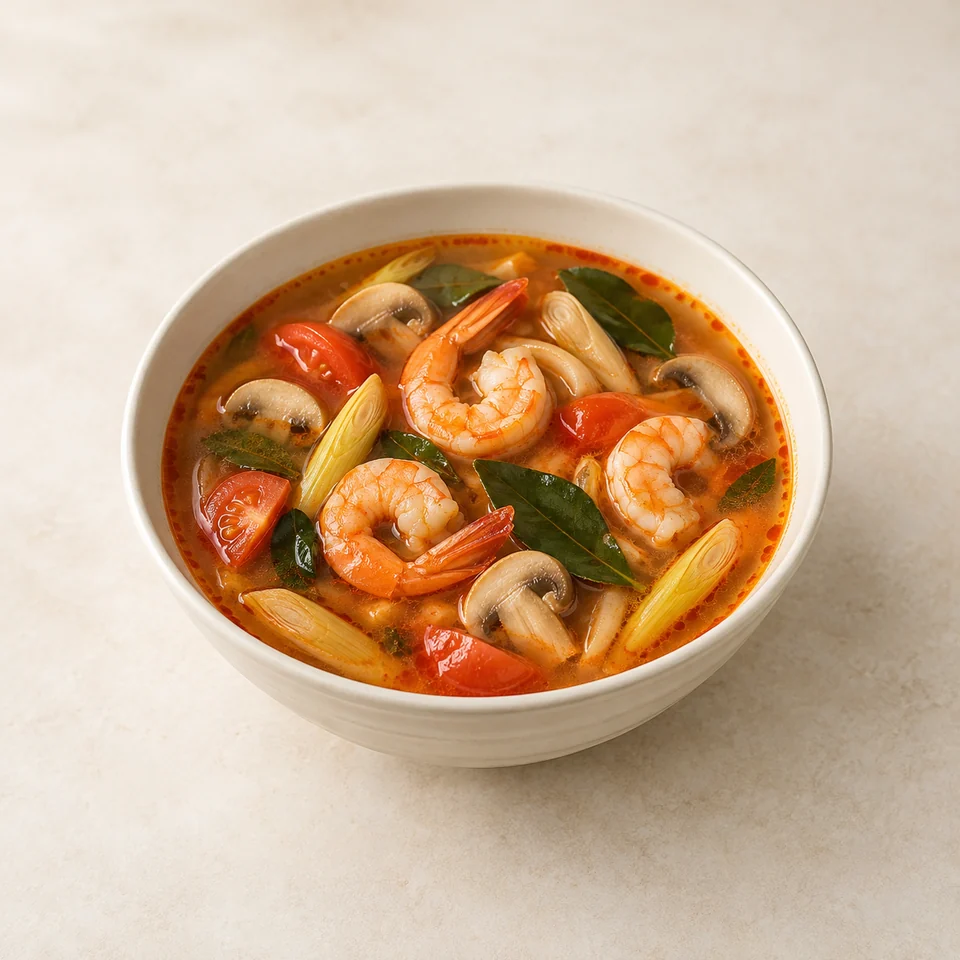 Soup, hot & sour (tom yum) — ai-generated illustration