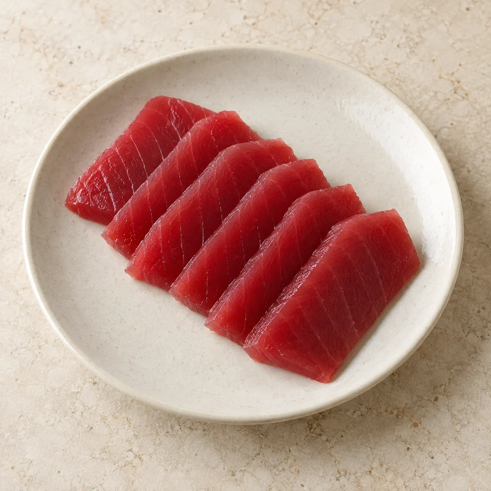 Tuna, sashimi style, raw — ai-generated illustration