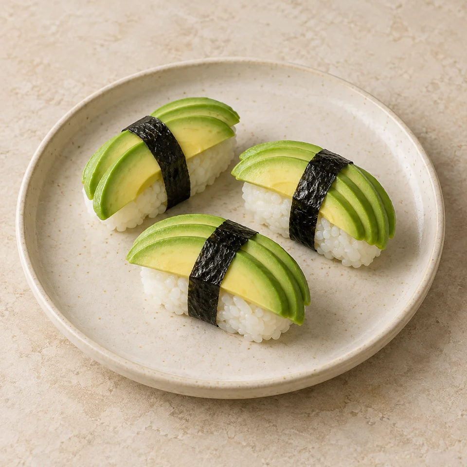 Sushi, nigiri or aburi, vegetable — ai-generated illustration