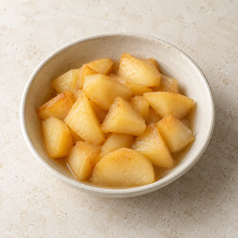Apples, cooking, baked without sugar, flesh only — ai-generated illustration