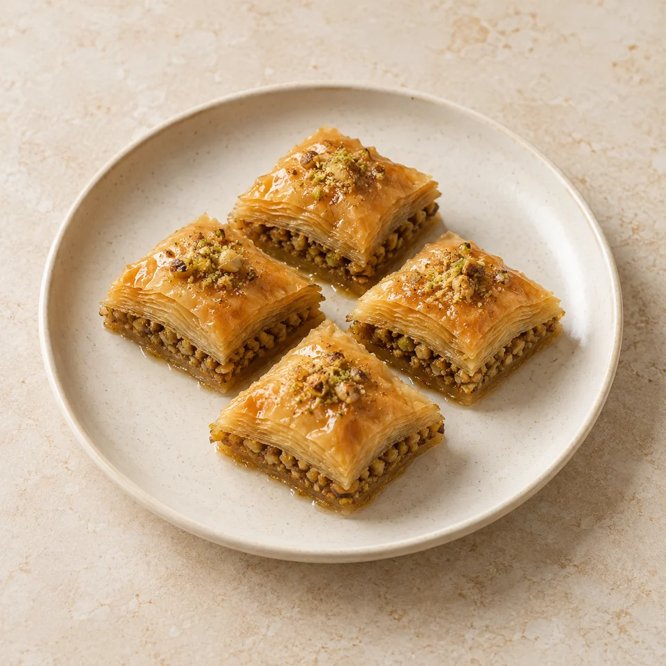 Pastries, Greek, baklava, retail — ai-generated illustration