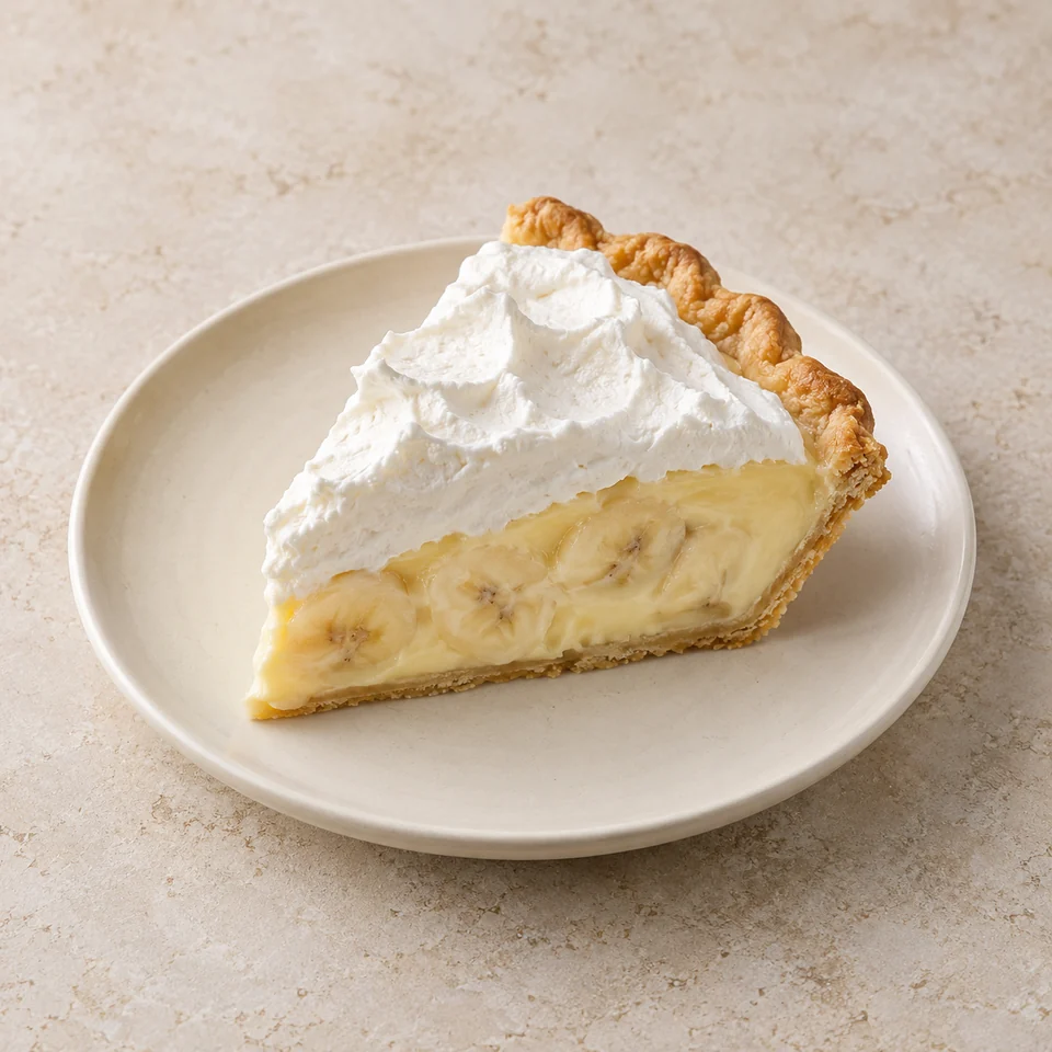 Homemade banana cream pie — ai-generated illustration