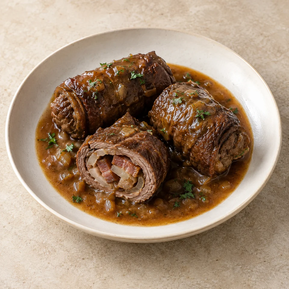 Beef olives, homemade — ai-generated illustration
