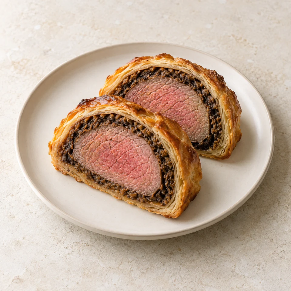 Beef Wellington, homemade — ai-generated illustration