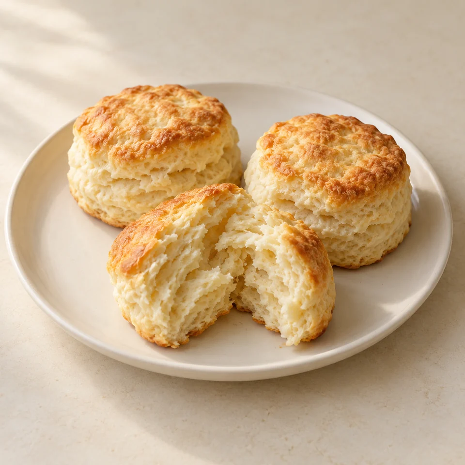 Homemade plain or buttermilk biscuits — ai-generated illustration