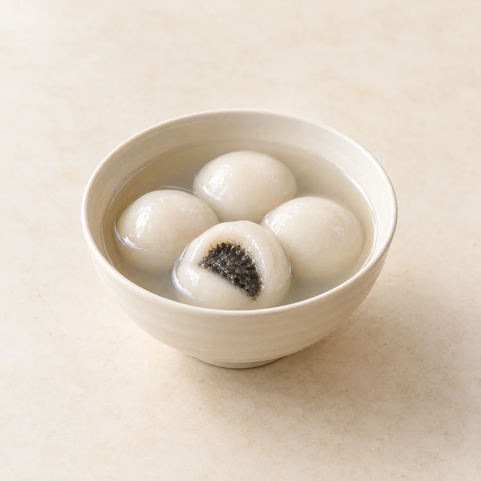 Black Sesame Glutinous Rice Balls — ai-generated illustration