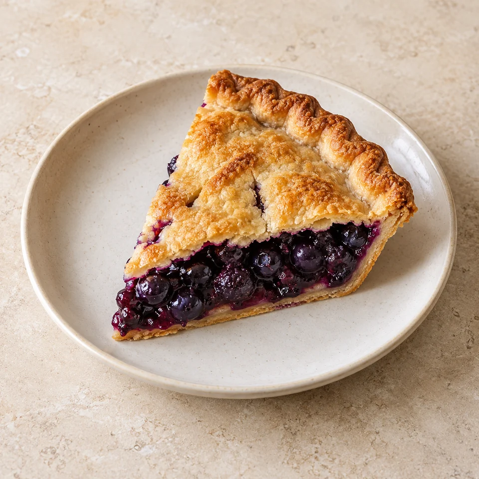 Homemade double-crust blueberry pie — ai-generated illustration