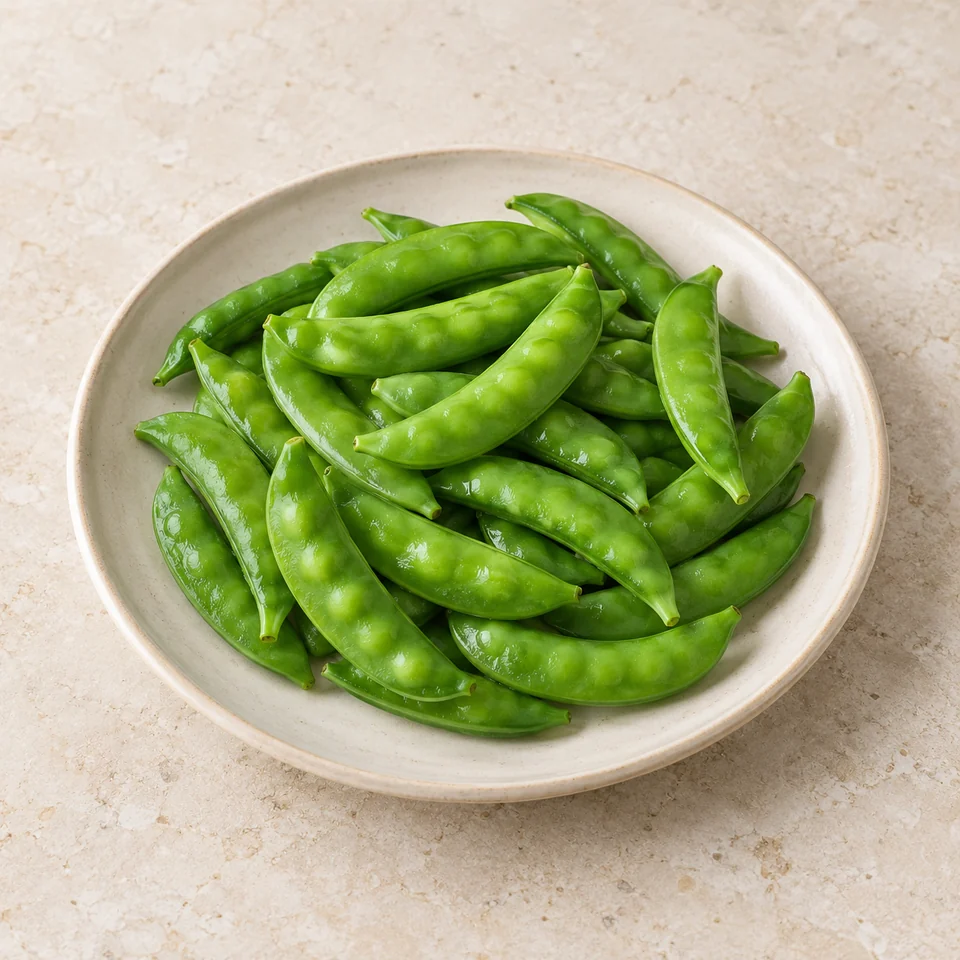 Peas, sugar-snap, boiled in unsalted water — ai-generated illustration