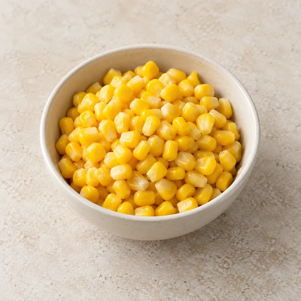Sweetcorn, kernels, boiled 'on the cob' in unsalted water — ai-generated illustration