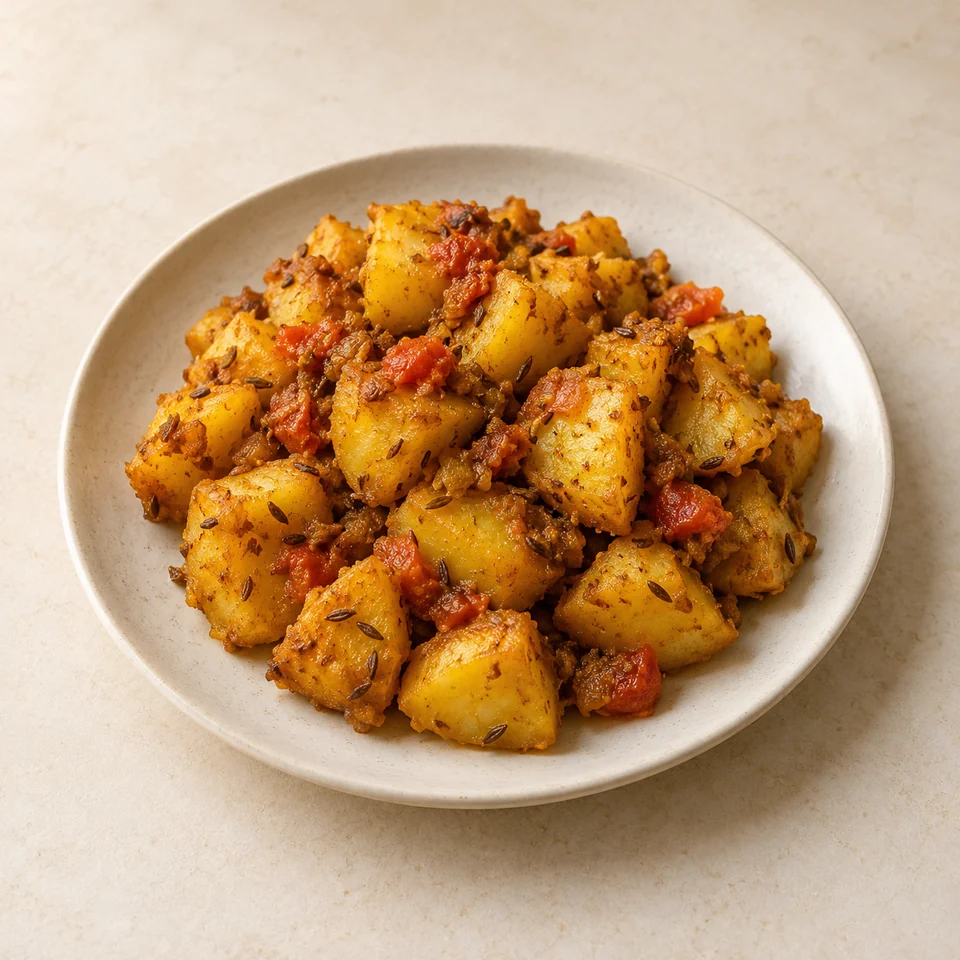 Curry, Bombay potato, homemade — ai-generated illustration