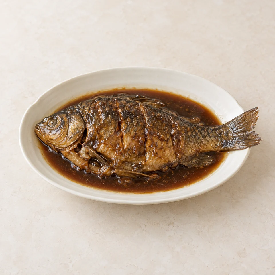 Braised Crucian Carp — ai-generated illustration