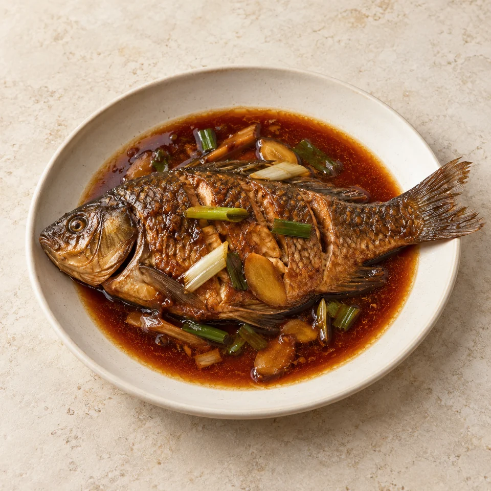 Braised Crucian Carp — ai-generated illustration