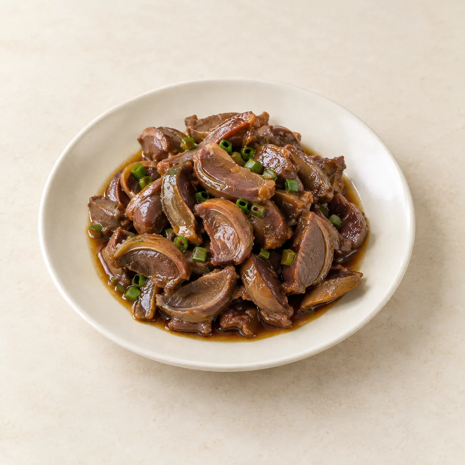 Braised Duck Gizzard in Soy Sauce — ai-generated illustration