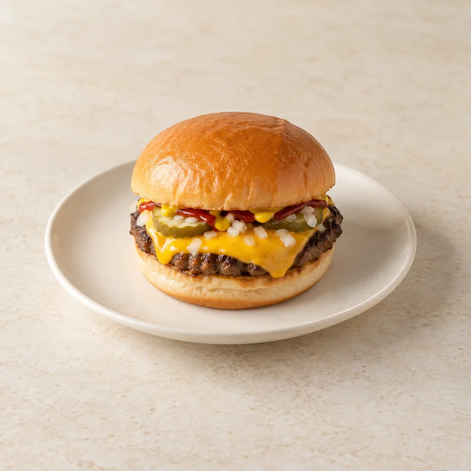 Burger, cheeseburger, takeaway — ai-generated illustration