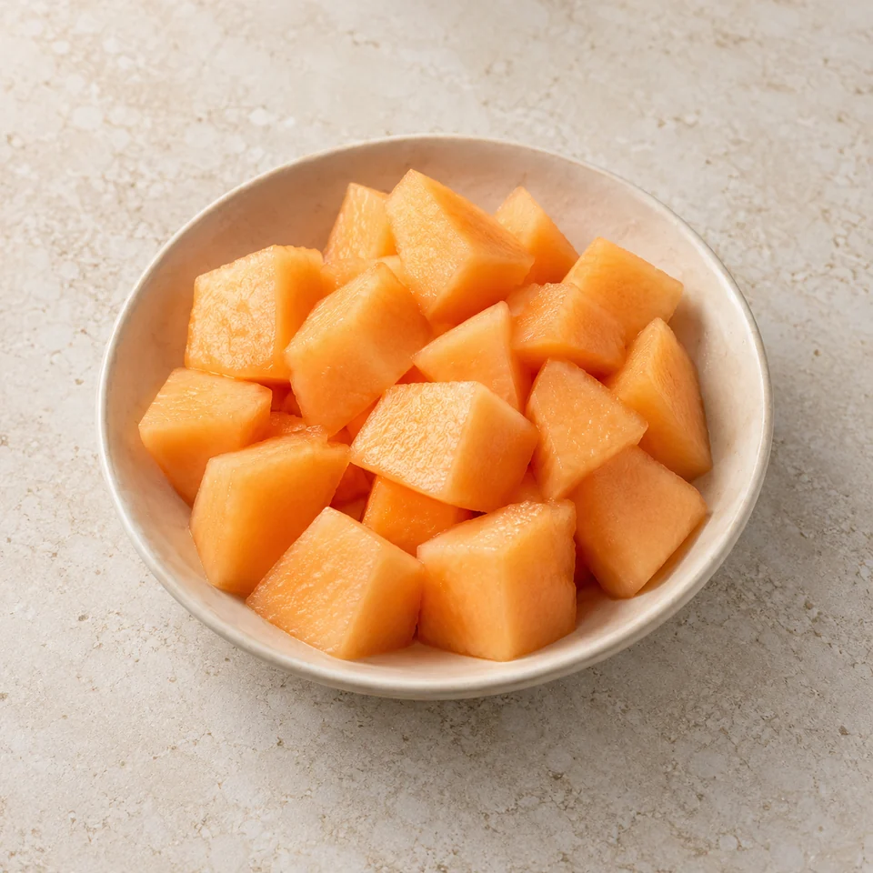 Melon, Canteloupe-type, flesh only — ai-generated illustration