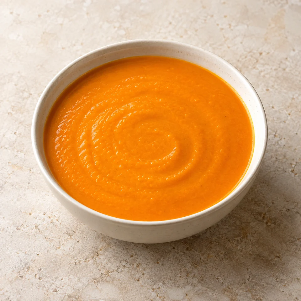 Soup, carrot and orange, homemade — ai-generated illustration