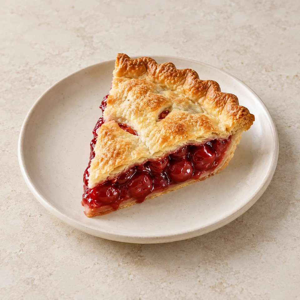Homemade double-crust cherry pie — ai-generated illustration