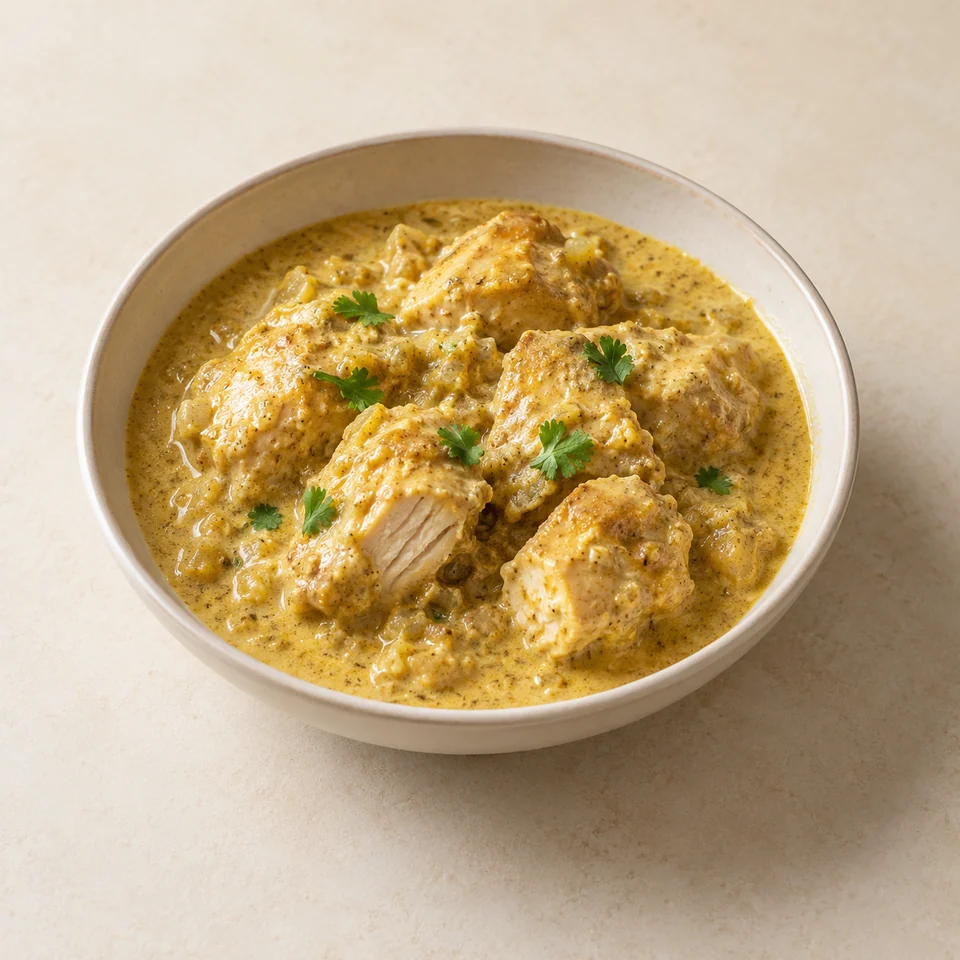 Curry, chicken korma, homemade — ai-generated illustration