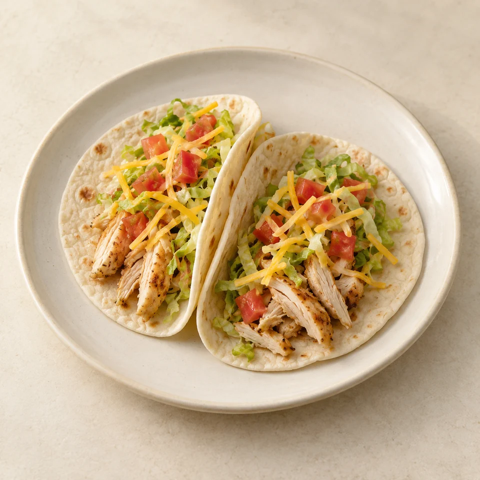 Taco, soft, chicken — ai-generated illustration