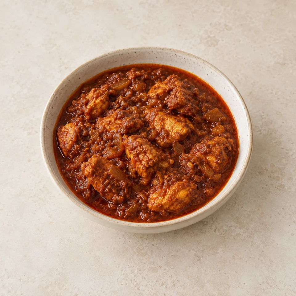 Curry, chicken vindaloo, homemade — ai-generated illustration