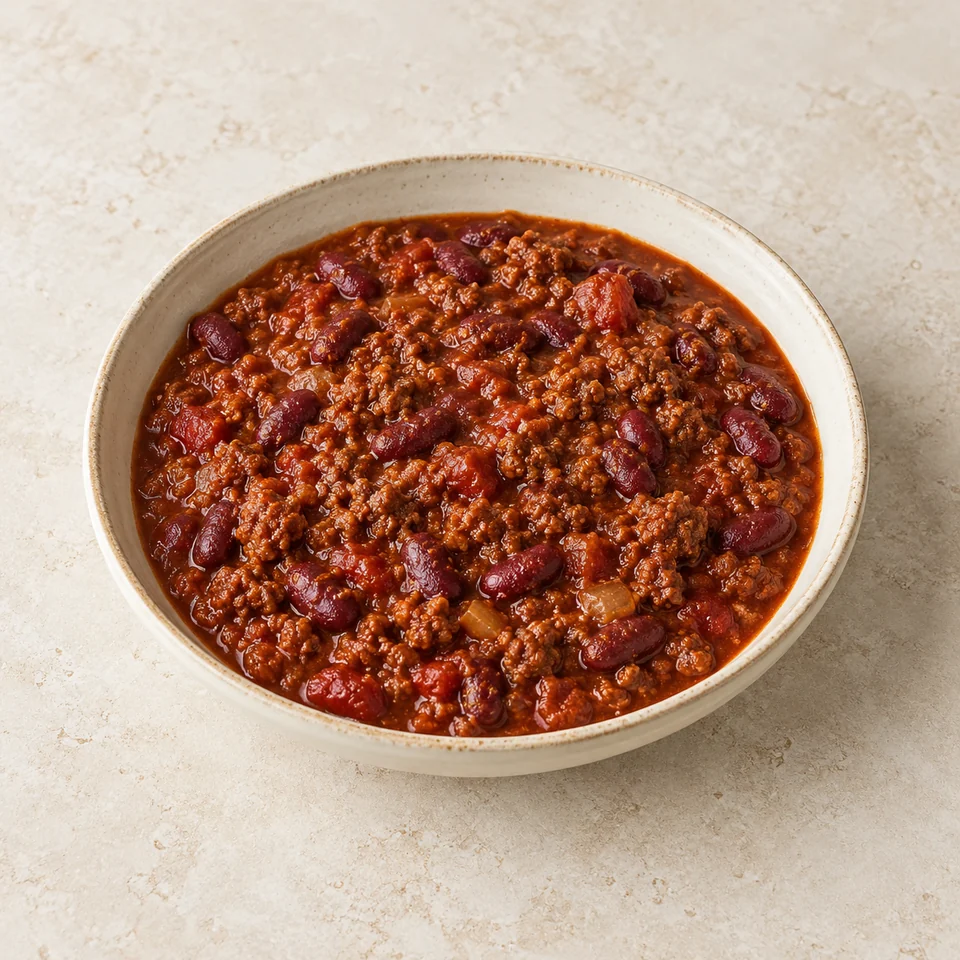 Chilli con carne, homemade — ai-generated illustration