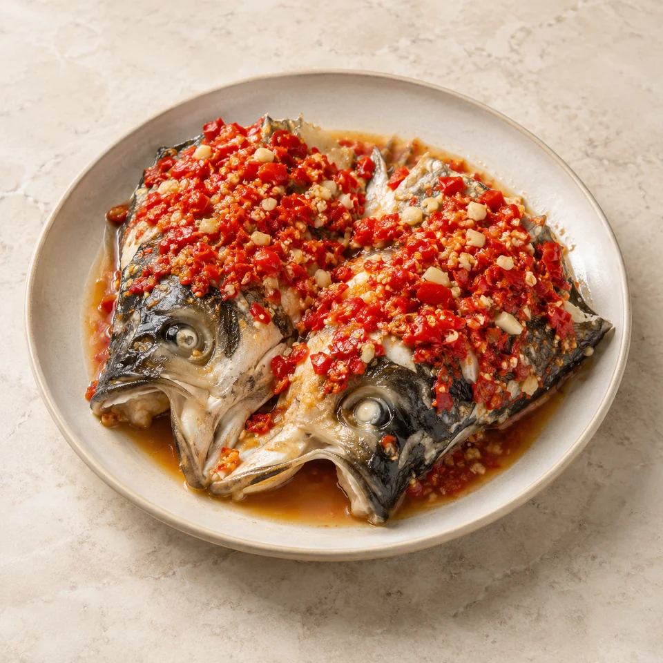 Steamed Fish Head with Chili Paste — ai-generated illustration