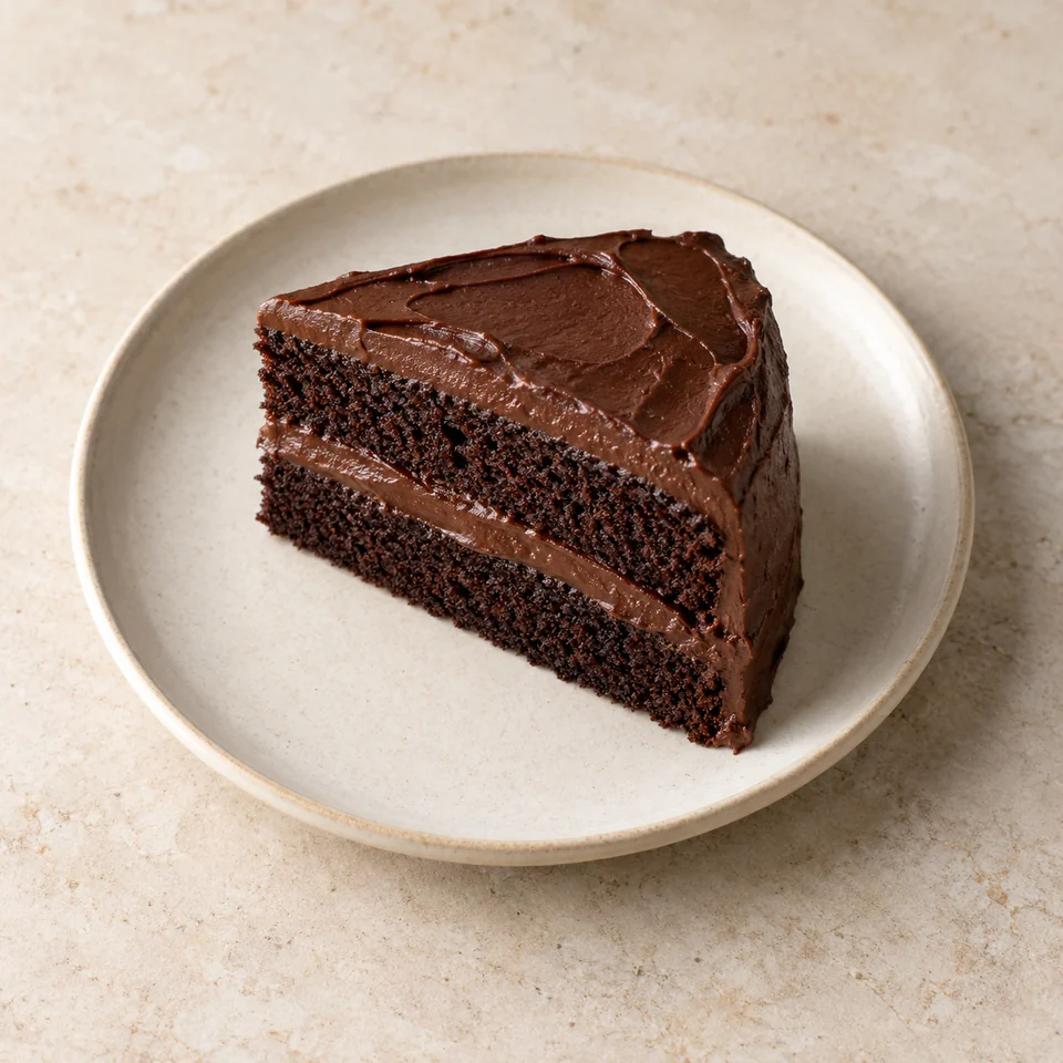 Cake, chocolate fudge — ai-generated illustration