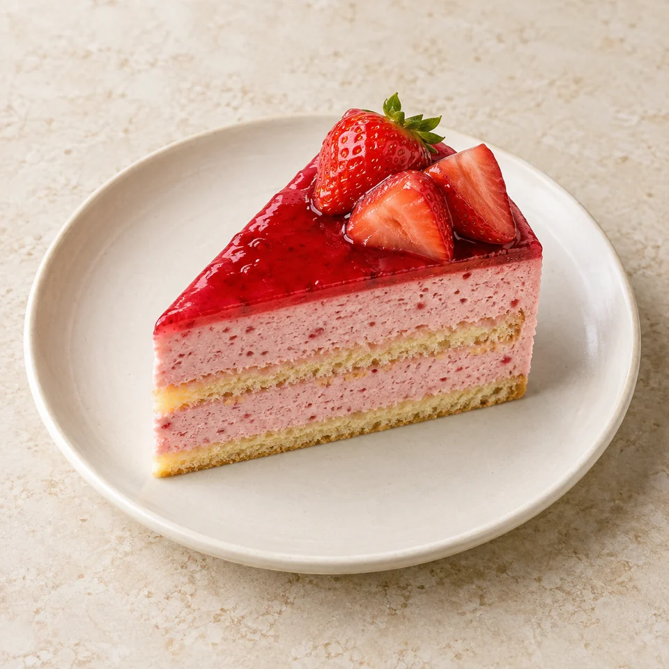 Fruit mousse sponge cake — ai-generated illustration