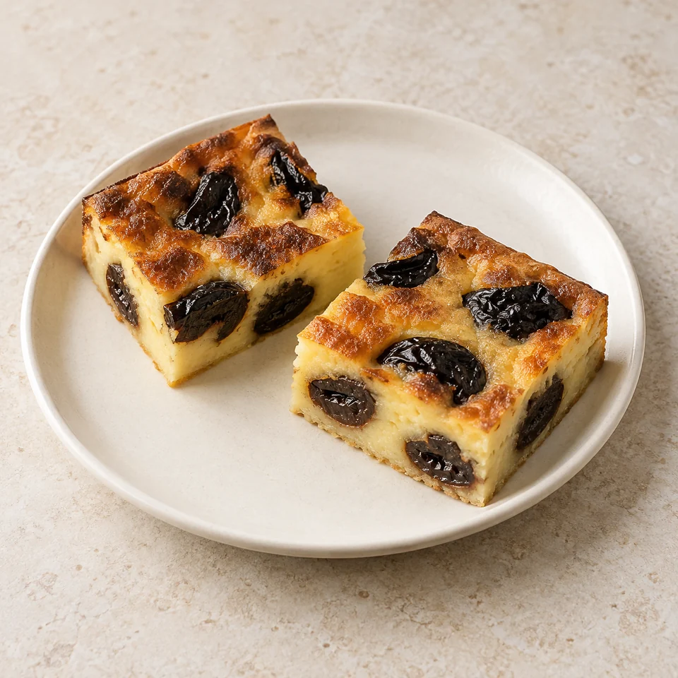 Far breton with prunes — ai-generated illustration