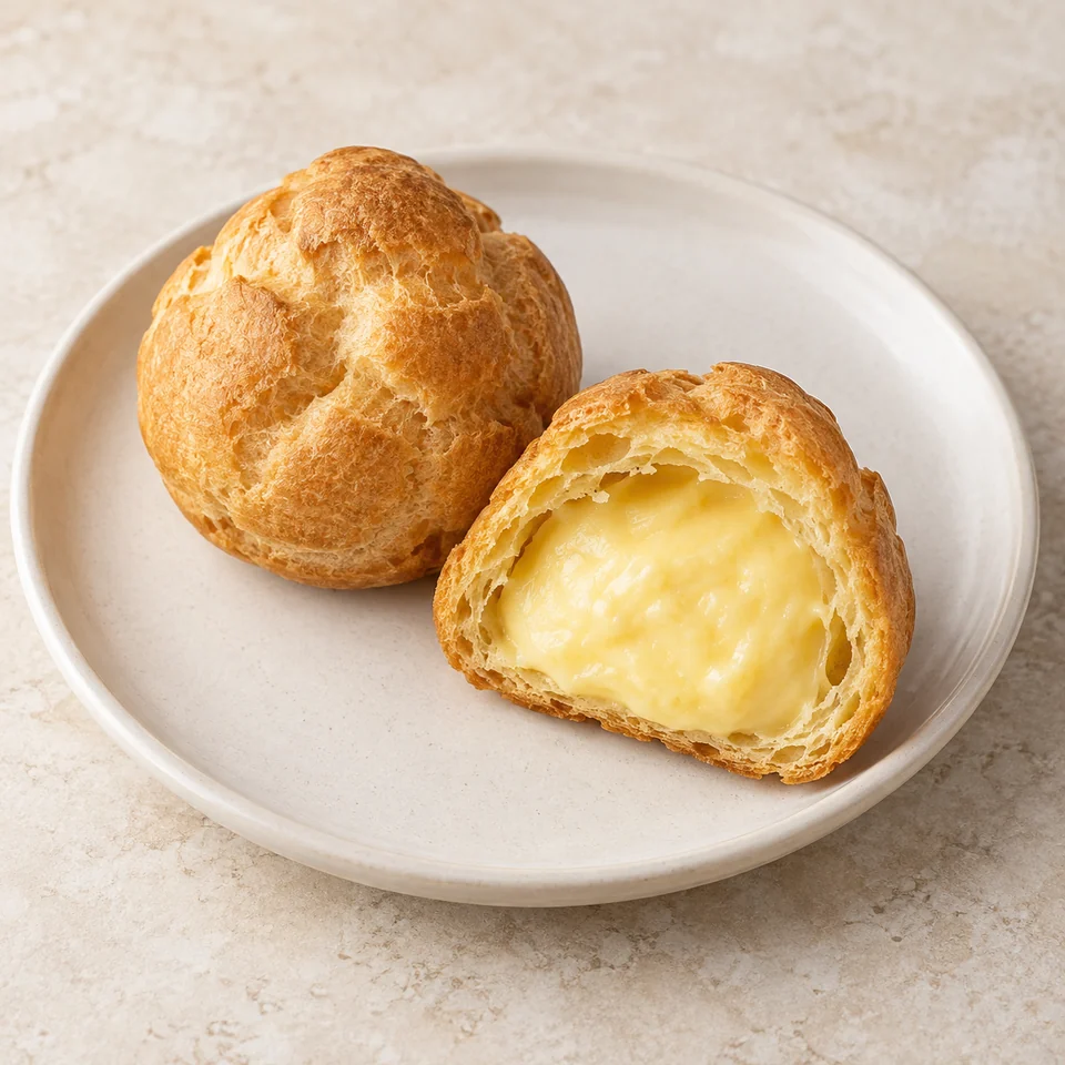 Choux with pastry cream — ai-generated illustration