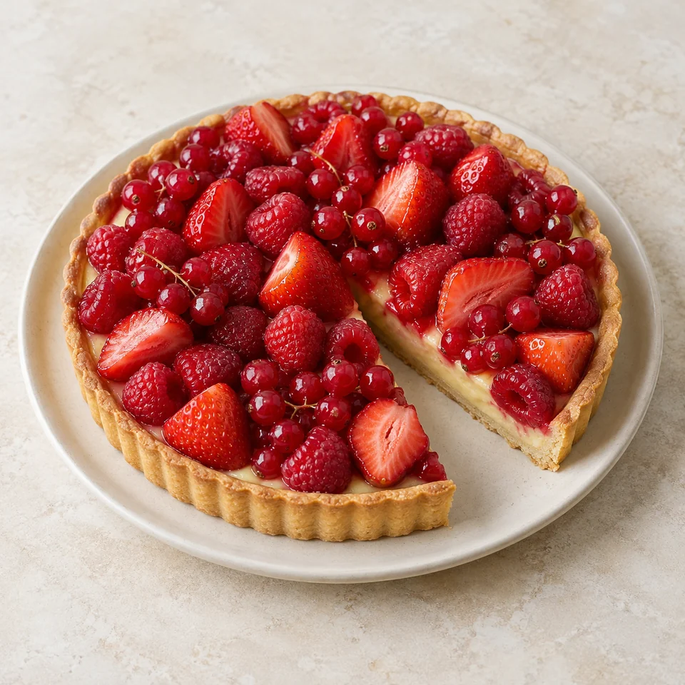Red berry tart — ai-generated illustration