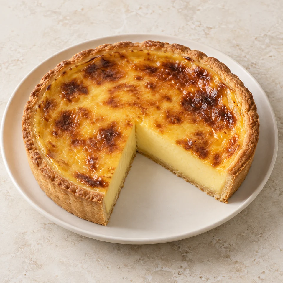 Parisian egg custard flan — ai-generated illustration