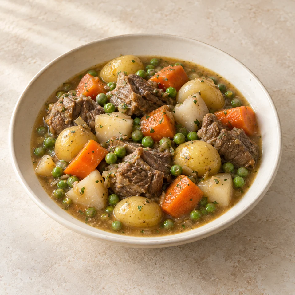 Lamb navarin with vegetables — ai-generated illustration