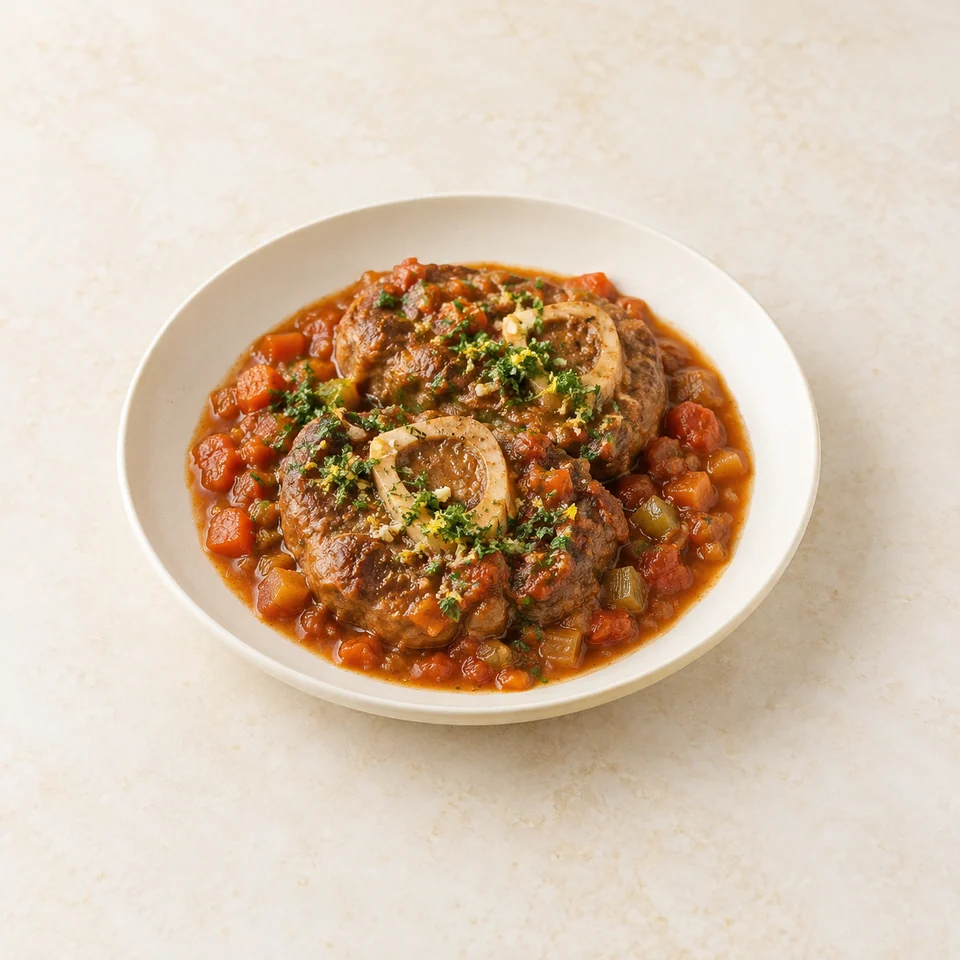 Milanese-style osso buco — ai-generated illustration
