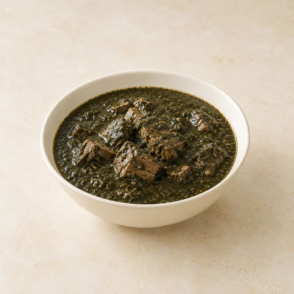 Homemade beef molokhia — ai-generated illustration