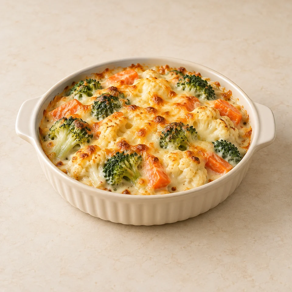 Homemade vegetable gratin — ai-generated illustration
