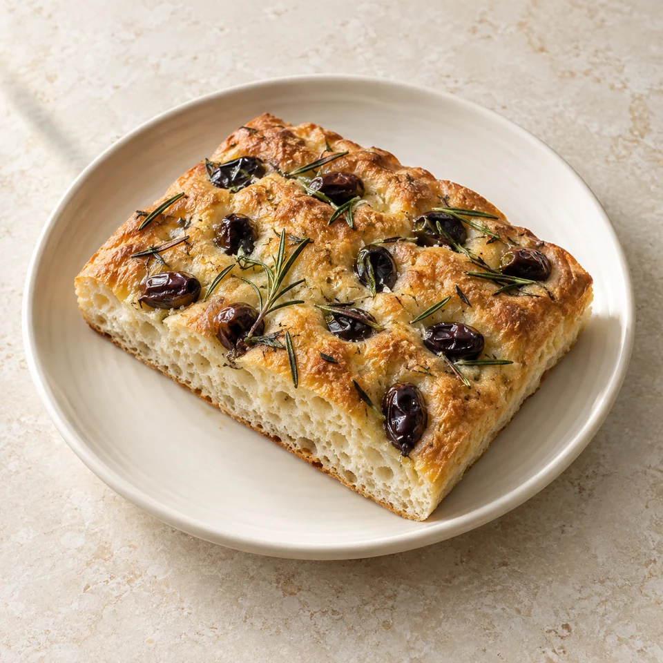 Topped focaccia — ai-generated illustration