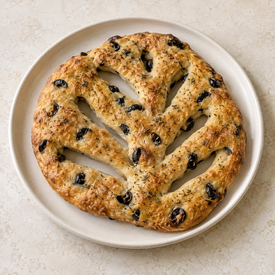 Topped fougasse — ai-generated illustration