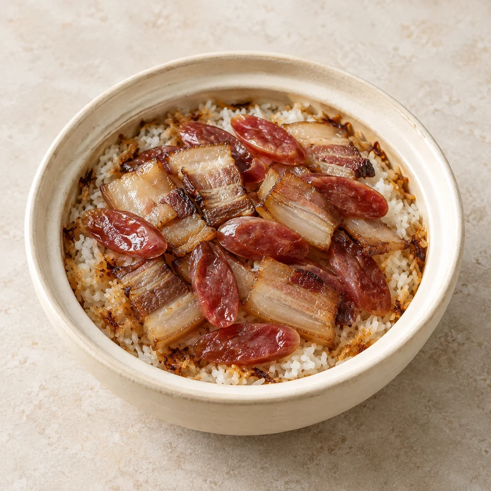 Claypot Rice with Preserved Meats — ai-generated illustration