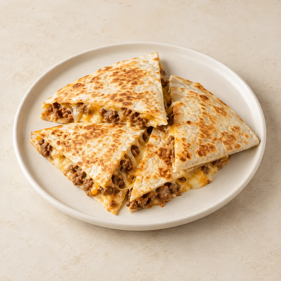 Meat and cheese quesadilla — ai-generated illustration
