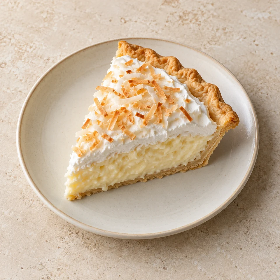 Coconut cream pie (commercial) — ai-generated illustration