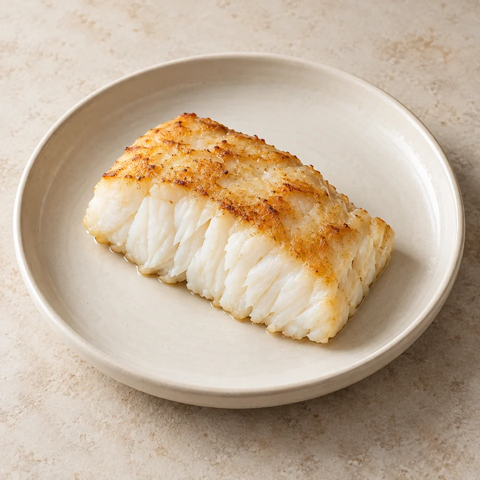 Cod, flesh only, baked — ai-generated illustration