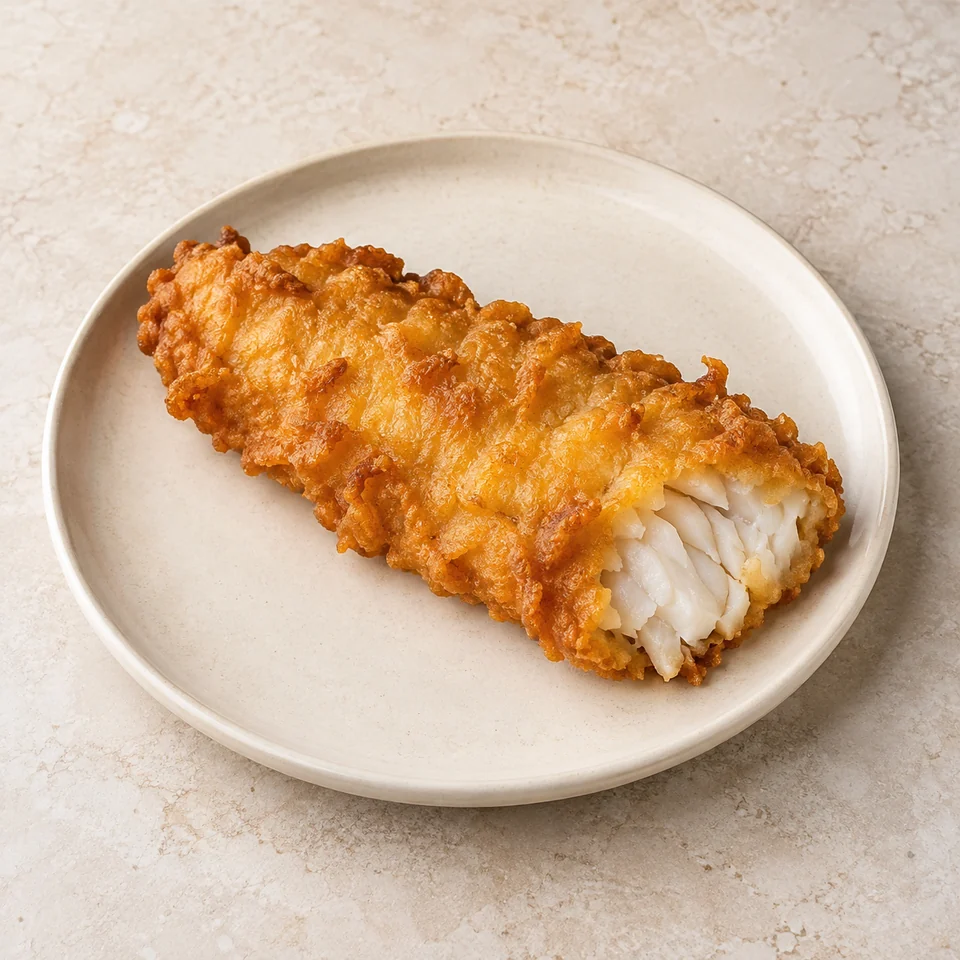 Cod, in batter, fried, takeaway