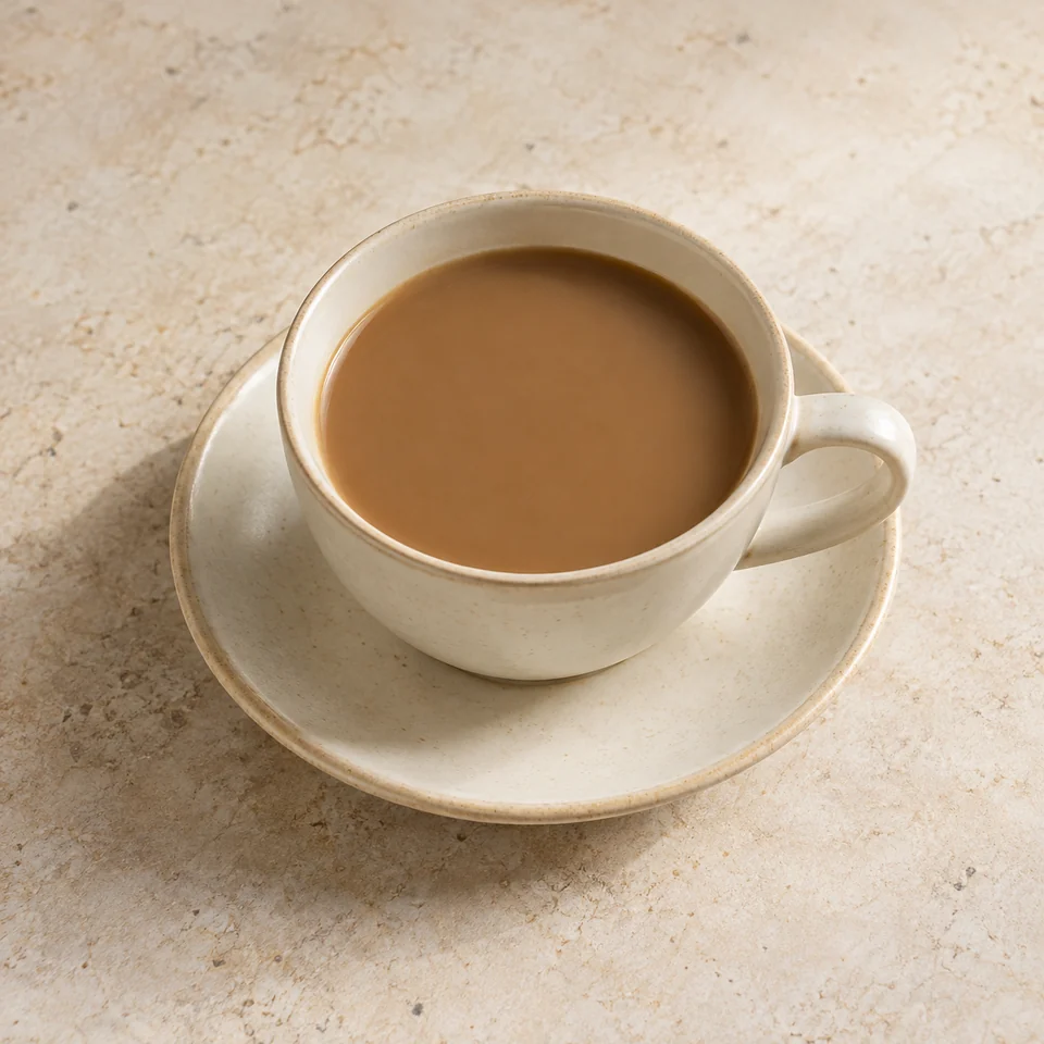 Coffee, infusion, average, with single cream — ai-generated illustration