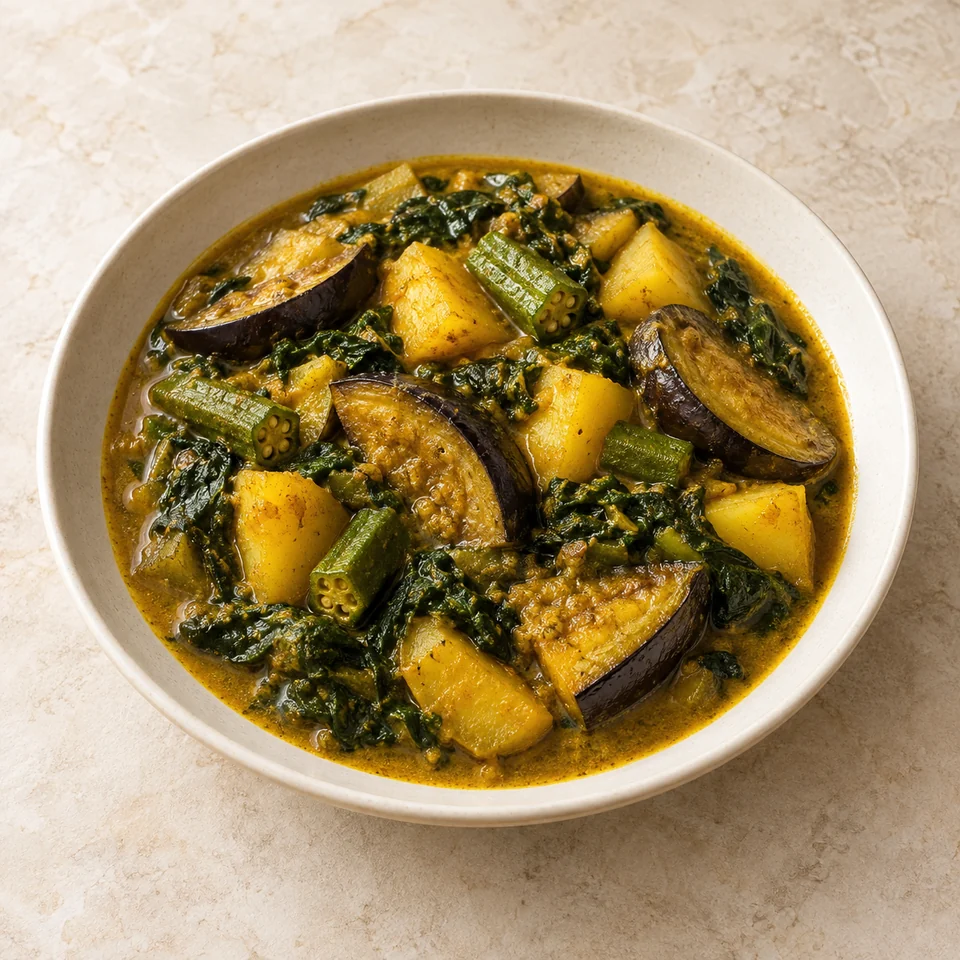 Curry, vegetable, West Indian, homemade — ai-generated illustration