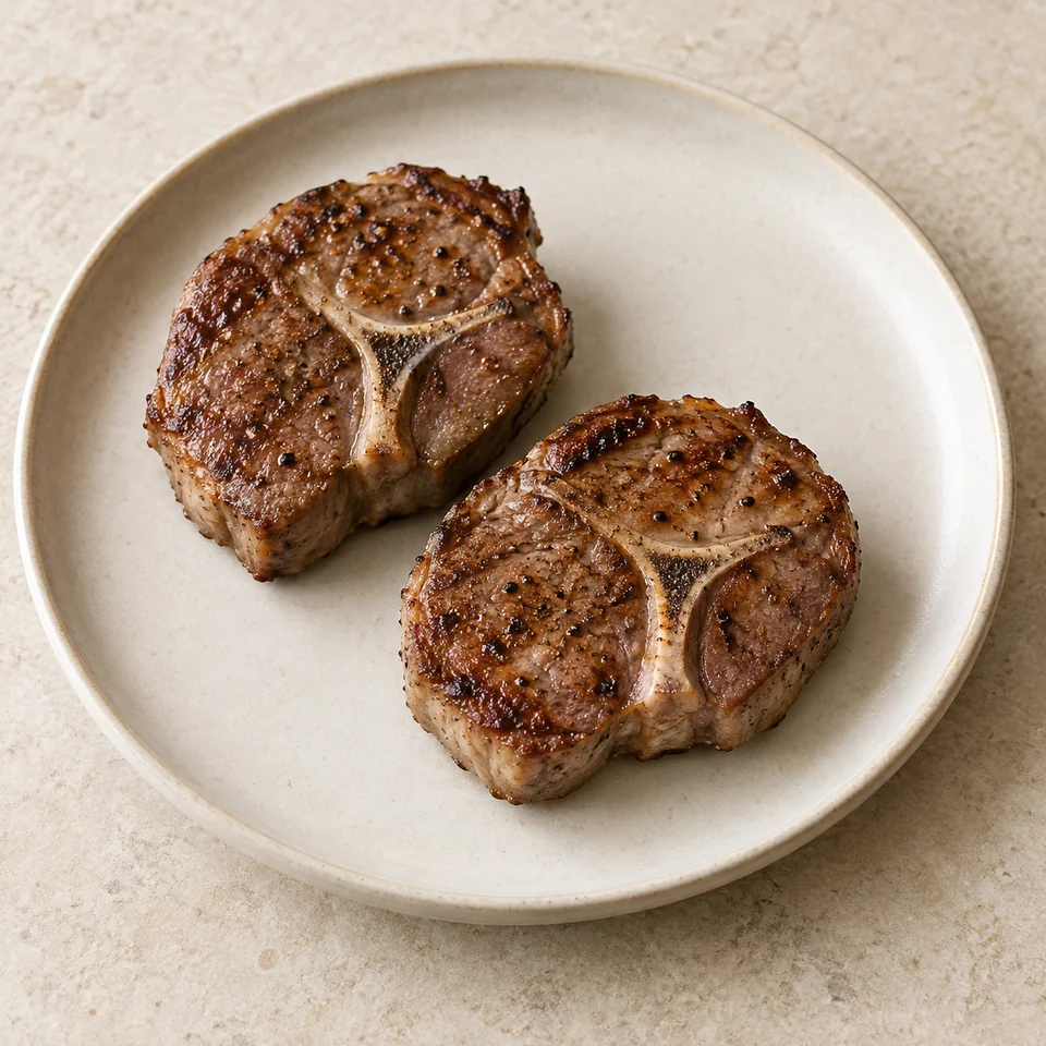 Lamb, loin chops, grilled, lean — ai-generated illustration